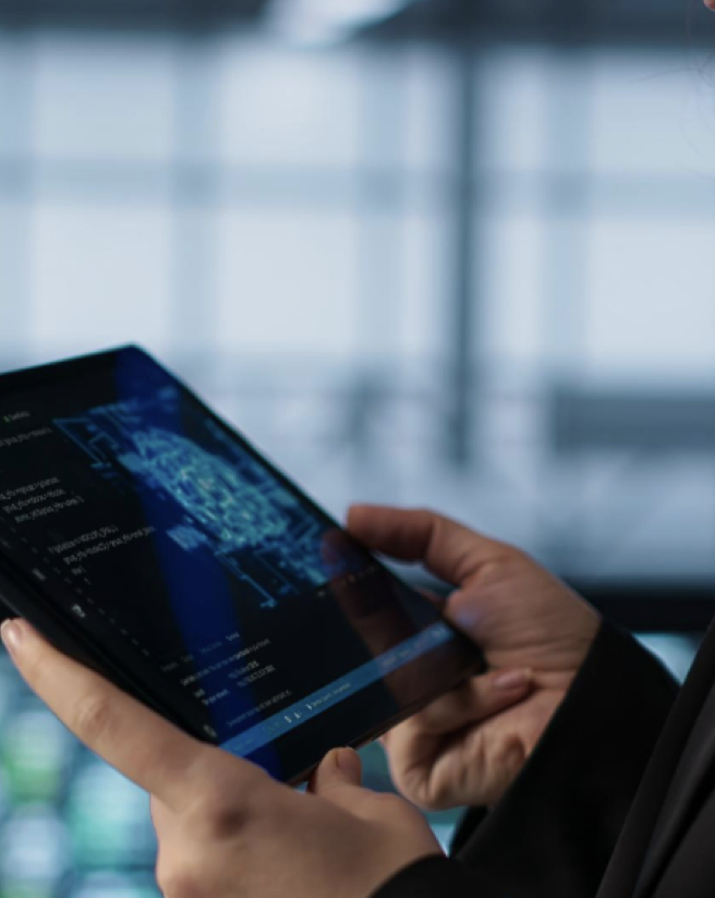 AI prototype interface on a tablet